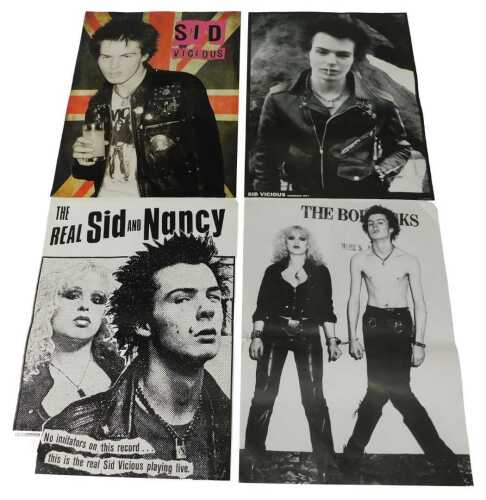 Four various original Sid Vicious posters, some with authentication with two of the four,...