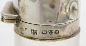 A George V silver trophy, with plain bowl flanked by angular handles, on inverted stem and... - 4