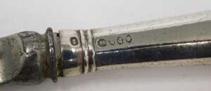 A George V silver trophy, with plain bowl flanked by angular handles, on inverted stem and... - 6