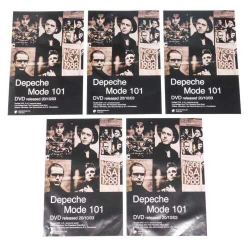 Five various Depeche Mode posters, original posters 101 issued at time of release for use in...