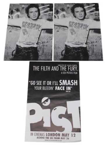 Three various Sex Pistols original promotional posters, one for the London tube stations promo...