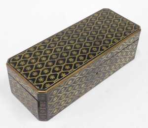 A 19thC French Napoleon III Paris travel box, of rectangular form with canted corners, decorated... - 2
