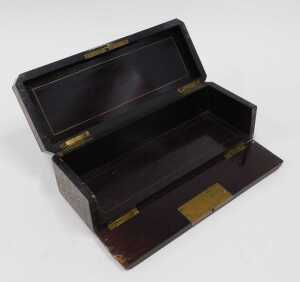 A 19thC French Napoleon III Paris travel box, of rectangular form with canted corners, decorated... - 3