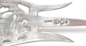 Various early 20thC pickle forks, one with a pierced entwined and floral leaf handle and three... - 2