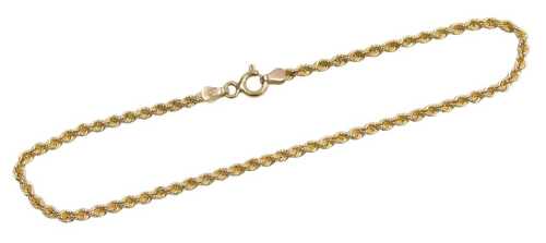 A 9ct gold rope twist bracelet, 18cm long, 1.1g.