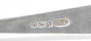 Ten various silver pickle forks and other serving items, to include a three pronged Old English... - 2