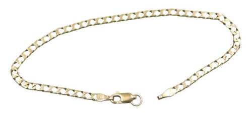 A 9ct gold flattened curb bracelet, 20cm long, 2.6g. (AF)