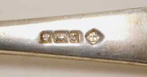 Ten pickle forks, to include a three pronged example with bright cut Old English pattern stem,... - 2