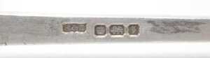 Ten pickle forks, to include a three pronged example with bright cut Old English pattern stem,... - 3
