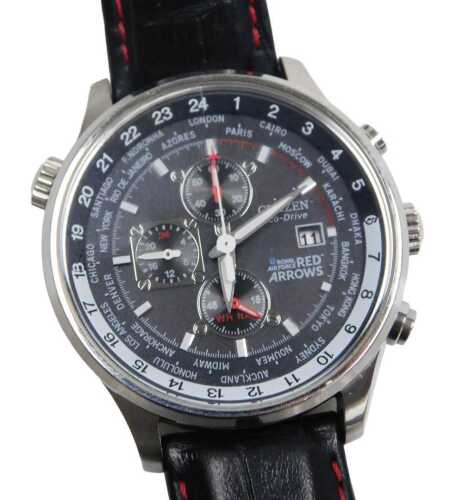 A Citizen Ecodrive red arrows commemorative chronograph gentlemen's wristwatch, numbered...