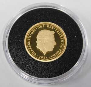 A Harrington & Byrne 2024 King Charles III gold proof laurel six coin collection, boxed set,... - 4