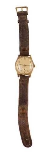 A mid-20thC wristwatch, with 3cm diameter Arabic dial and subsidiary part Arabic second hand,...