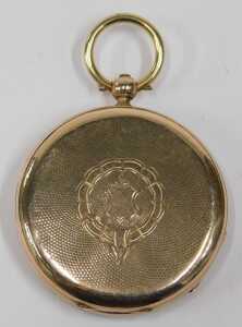 An early 20thC open faced pocket watch, with ring top, 4cm diameter fancy Roman numeric dial,... - 4