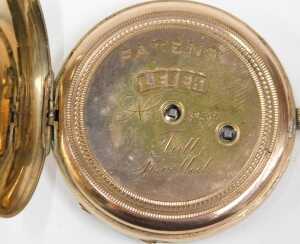 An early 20thC open faced pocket watch, with ring top, 4cm diameter fancy Roman numeric dial,... - 5