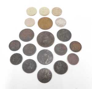 Various coins, predecimal George III and others, an unusual Isle of Man car back twenty pence... - 2