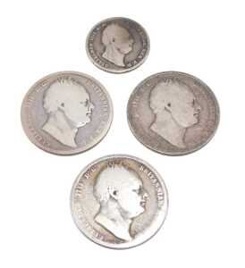 Various coins, to include a William IV half crown 1834, and two others, and a further 1834...