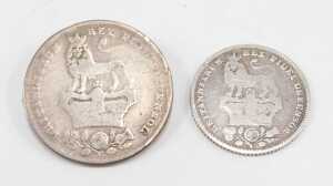 Coins. A George IV six pence 1829, of good definition, and a further George IV shilling 1826,... - 2