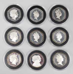Royal Mint 1947-2007 Diamond Wedding Anniversary silver proof coin crown collection, in fitted... - 3