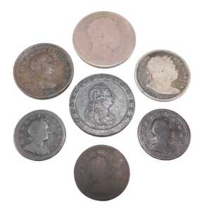 Various coins, to include a George III cartwheel penny of good definition, a quantity of other...
