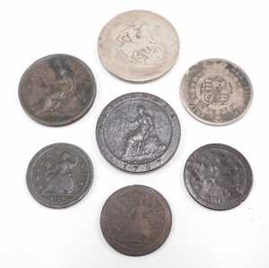 Various coins, to include a George III cartwheel penny of good definition, a quantity of other... - 2