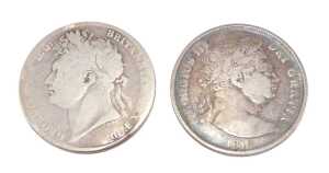 Coin. A George III half crown 1816 and another half crown 1823. (2)