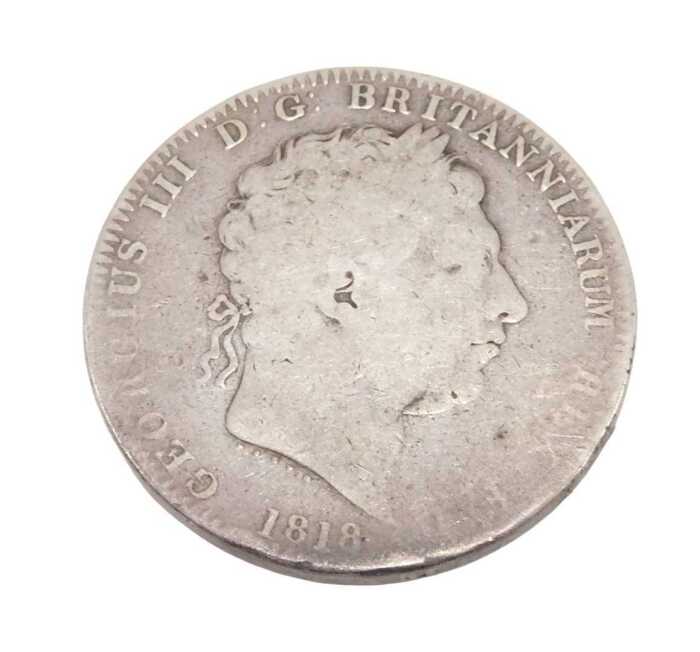 Coin. A George III crown 1818.