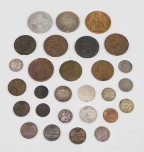 Coins. A Victorian gothic florin 1880, 1896 florin, another low denomination, six pence of good... - 2