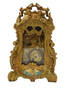 A 19thC French Louis XVI style ormolu mantel clock, with a highly ornate rococo-style case, and... - 4