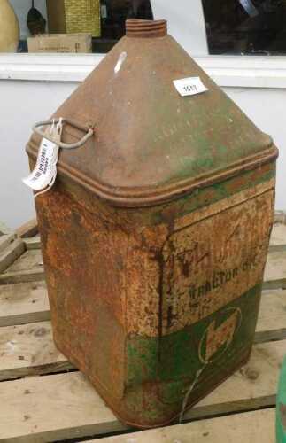 V - An early 20thC Castrol oil can, of tapering square form, 56cm high. (AF) NB. VAT is payable on...