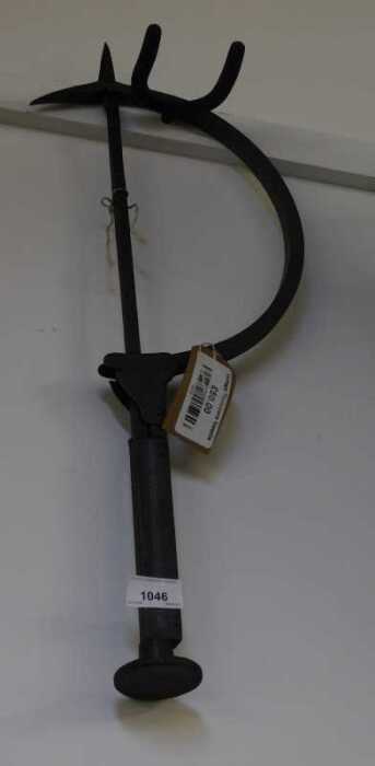 V - A vintage iron thatcher's needle, with D-end section, 56cm high. NB. VAT is payable on the...
