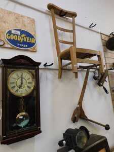 V - An early 20thC cast iron carriage lamp, of cylindrical form, with Botwood mount, various other...