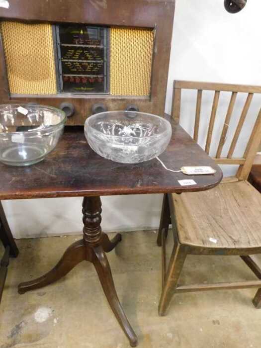 V - Bygones, furniture and collectables, a 19thC country tilt-top side table, with oblong top, on...