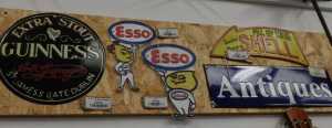 V - Various reproduction advertising signs, etc., Extra Stout Guinness, Antiques enamel sign, etc.,...