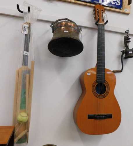 V - Various bygones, collectables, etc., a cricket set, comprising stumps and Active bat, a 19thC...