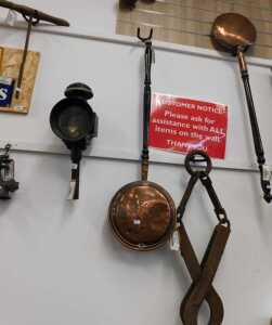 V - Various bygones and collectables, a vintage early 20thC carriage lamp, with circular glass and...