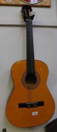 V - A 20thC Chantry six-string acoustic guitar, partially labelled and numbered 2459, 83cm high. NB....