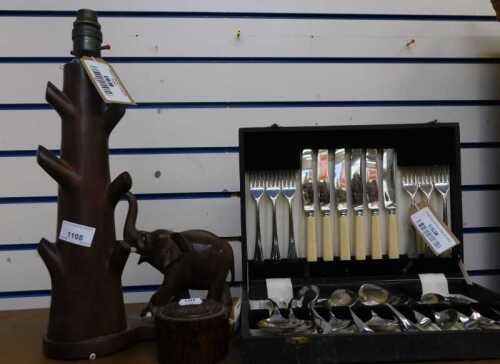 V - Various bygones and collectables, a cased set of silver-plated cutlery, marked Wine Gartens,...