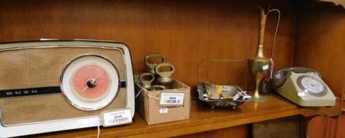 V - Various bygones, collectables, etc., a 20thC Bakelite cased Bush radio, type DAC70CAC-DC, 32cm...