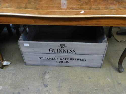 V - A wooden crate, painted grey, marked Guinness St James Gate Brewery Dublin, probably late 20thC,...