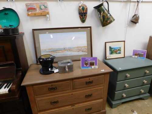 V - Various furniture, an Edwardian chest of two short and two long drawers, a further small chest...