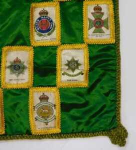 An early 20thC green silk cushion cover, decorated centrally with a silk depicting Her Majesty... - 6