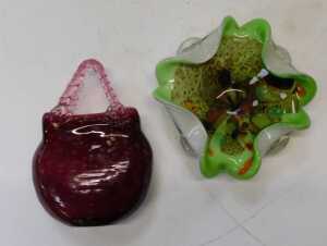 A group of decorative glassware, to include a Cello dish in the form of a shell, 49cm wide, an... - 2