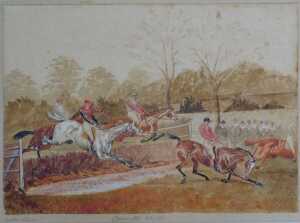 Walter Vernon. Horse racing pictures titled Over the Water and A Close Finish, pair,... - 2