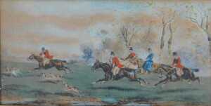 A group of equine interest pictures, comprising a pastel study of a dapple grey horse,... - 2