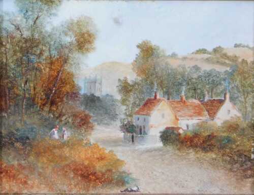 Thomas Broxton (20thC School). A Sunny Day, oil on board, titled to frame and dated 1925, 10.5cm...