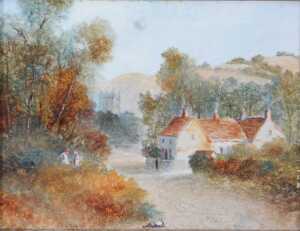 Thomas Broxton (20thC School). A Sunny Day, oil on board, titled to frame and dated 1925, 10.5cm...