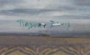 Robert Davis (20thC School). A study of two swans on a lake, oil on board, signed, 19cm x 24cm,... - 3
