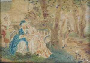 Robert Davis (20thC School). A study of two swans on a lake, oil on board, signed, 19cm x 24cm,... - 5