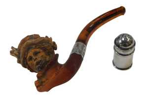 An Edward VII silver miniature pepper pot, of cylindrical form with raised banding, Birmingham...