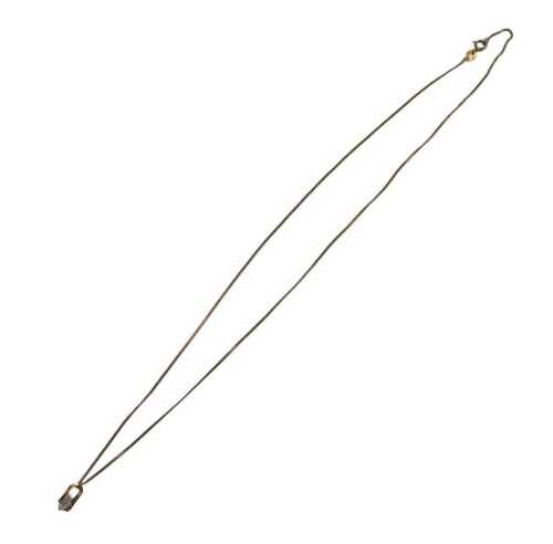 A 9ct gold pendant and chain, the pendant set with a square cut imitation diamond, with a swirl...